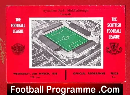 England Football League v Scotland League 1968 – Middlesbrough