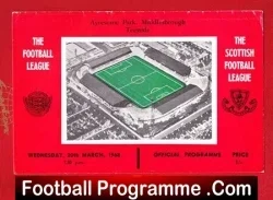 England Football League v Scotland League 1968 – Middlesbrough