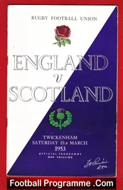England Rugby v Scotland 1953 - Twickenham - rugby programme