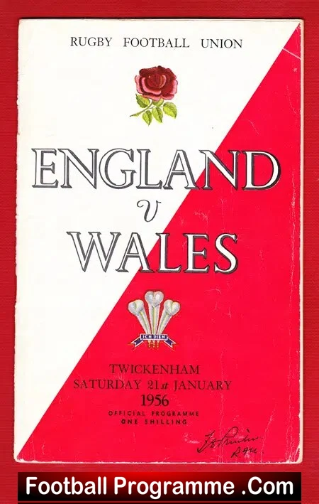 England Rugby v Wales 1956 – Twickenham