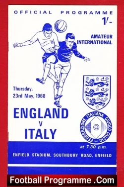 England v Italy 1968 – Amateur International at Enfield