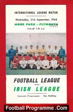 English Football League v League Of Ireland 1966 – at Plymouth