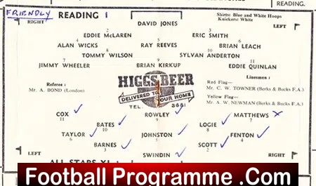 Eric Smith + Ray Reeves Testimonial Benefit Match Reading 1956