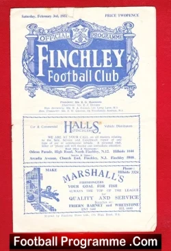 Finchley v Cheshunt 1951 – London Senior Cup