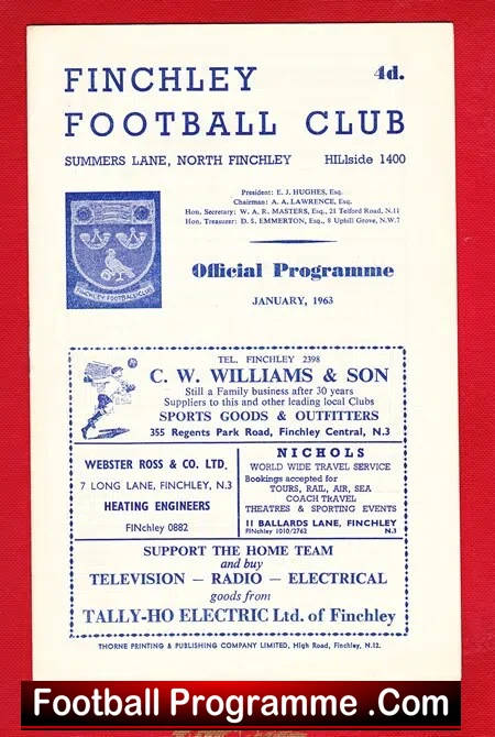 Finchley v Enfield 1963 – FA Amateur Cup 1st Round