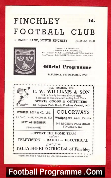 Finchley v Redhill 1963