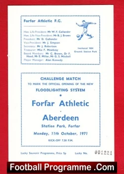 Forfar Athletic v Aberdeen 1971 – Opening Of The Floodlights