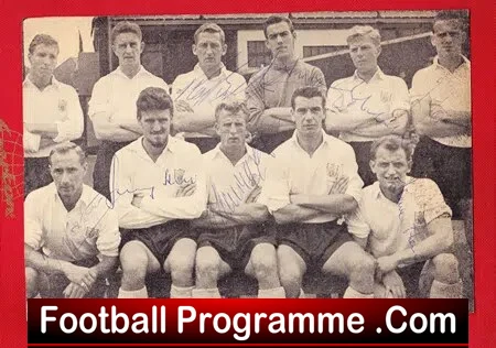 Fulham Football Team Squad Signed Picture 1950s – Hill plus
