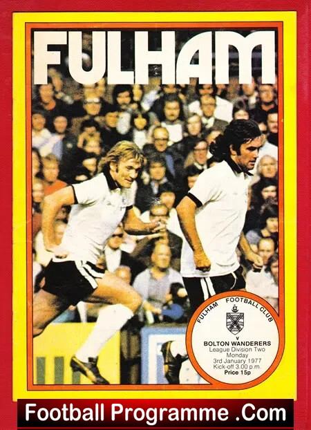 Fulham v Bolton Wanderers 1977 – George Best + Bobby Moore