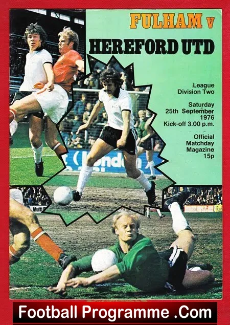 Fulham v Hereford United 1976 – George Best + Bobby Moore