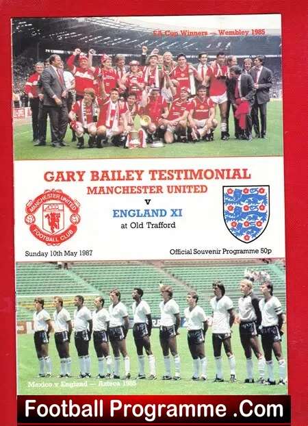 Gary Bailey Testimonial Benefit Game Manchester United MU 1987