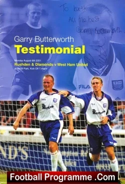 Gary Butterworth Testimonial Benefit Match Rushden 2001 - SIGNED - football programme