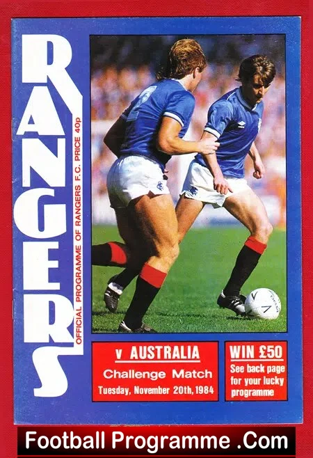 Glasgow Rangers v Australia 1984 – Challenge Match