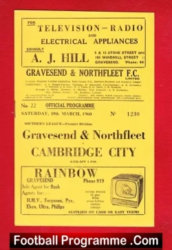Gravesend Northfleet v Cambridge City 1960