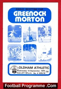Greenock Morton v Oldham Athletic 1978 – Anglo Scottish Cup