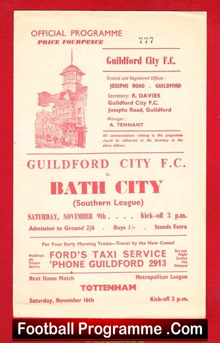 Guildford City v Bath City 1963