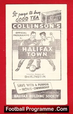 Halifax Town v Darlington 1954 - football programme