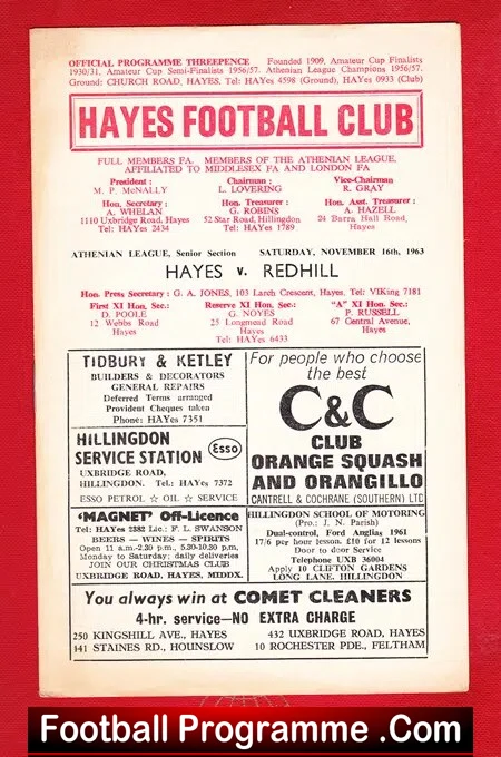 Hayes v Redhill 1963