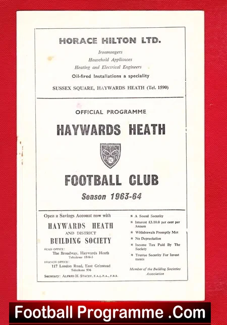 Haywards Heath v Rye United 1964 - Sussex League