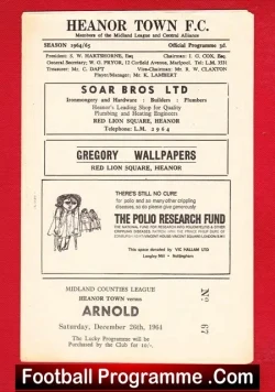 Heanor Town v Arnold Town 1964 – Midland Counties League