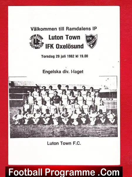 IFK Oxelösund v Luton Town 1982 – Sweden