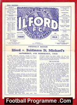 Ilford v Boldmere St Michaels 1956 – Friendly Game