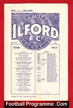 Ilford v Dulwich Hamlet 1947 – Isthmian League