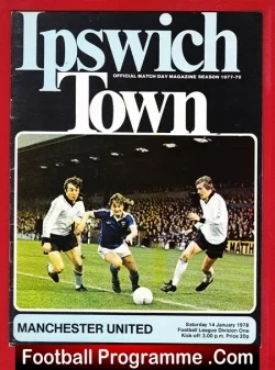Ipswich Town v Manchester United 1978 - football programme