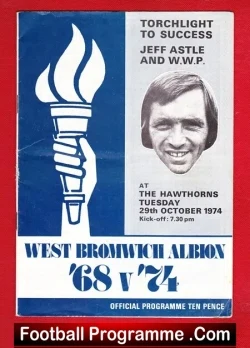 Jeff Astle Testimonial West Bromwich Albion 1974 + George Best - football programme