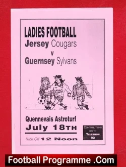 Jersey Cougars Ladies v Guernsey Sylvans 1992 – Womens Football