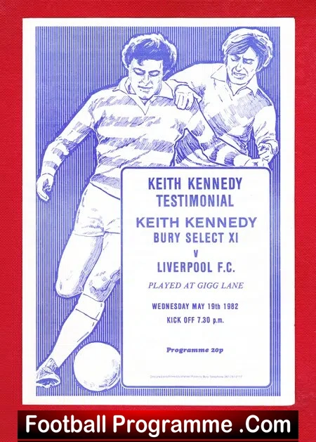 Keith Kennedy Testimonial Benefit Match Bury 1982