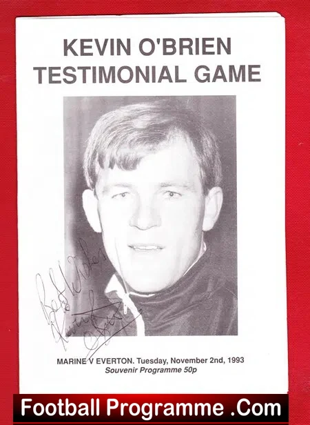 Kevin O’Brien Testimonial Benefit Match Marine 1993 – Signed