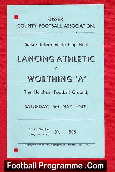 Lancing Athletic v Worthing 1947 – at Horsham Sussex