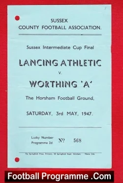 Lancing Athletic v Worthing 1947 – at Horsham Sussex
