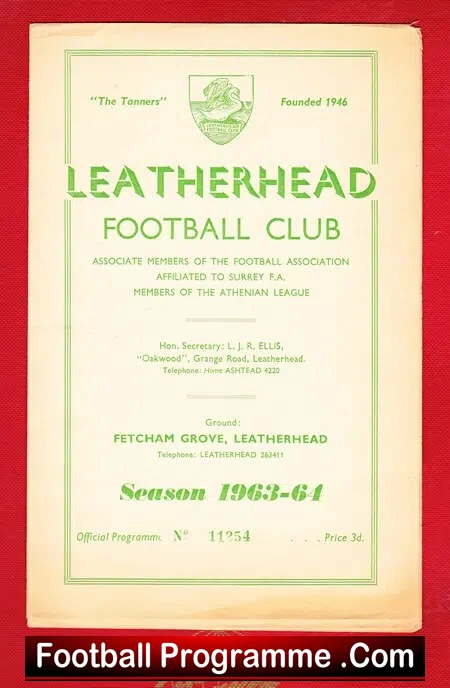 Leatherhead v Redhill 1964 – Semi Final