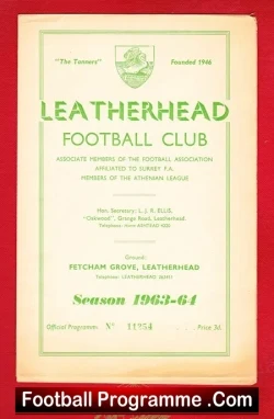 Leatherhead v Redhill 1964 – Semi Final
