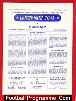Letchworth Town v Horsham 1961 – Corinthian Shield