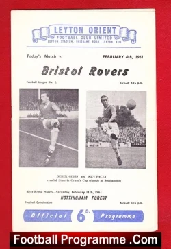 Leyton Orient v Bristol Rovers 1961