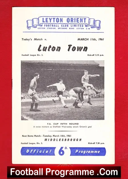 Leyton Orient v Luton Town 1961