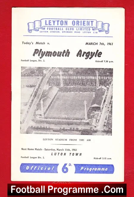 Leyton Orient v Plymouth Argyle 1961