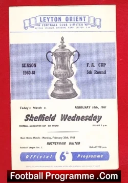 Leyton Orient v Sheffield Wednesday 1961 – FA Cup
