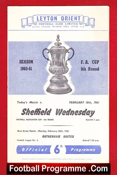 Leyton Orient v Sheffield Wednesday 1961 – 5th round FA Cup