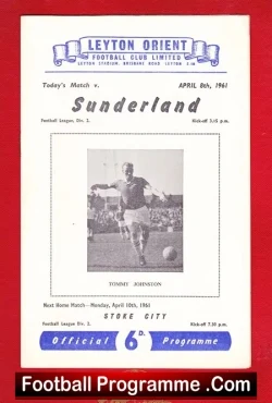 Leyton Orient v Sunderland 1961 - football programme