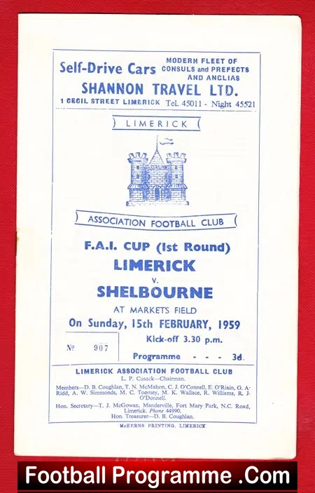 Limerick v Shelbourne 1959 – FAI Cup Ireland