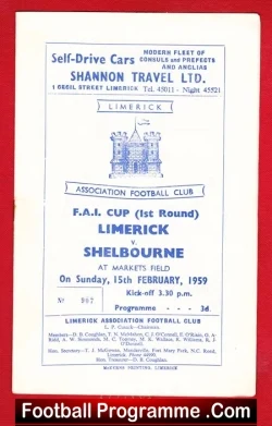 Limerick v Shelbourne 1959 – FAI Cup Ireland