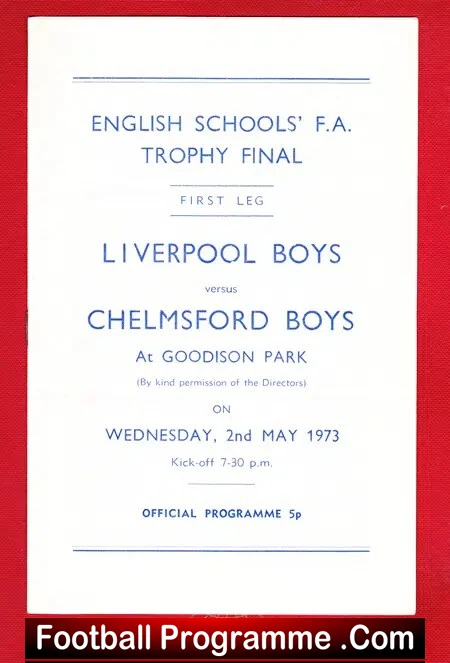 Liverpool Boys v Chelmsford Boys 1973 – English Schoolboys Final