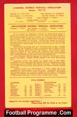 Liverpool Boys v Mid Leicester Boys 1972 – English Schoolboys