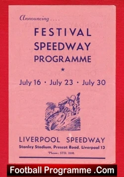 Liverpool Speedway Festival Of Britain 1951 – Flyer Programme