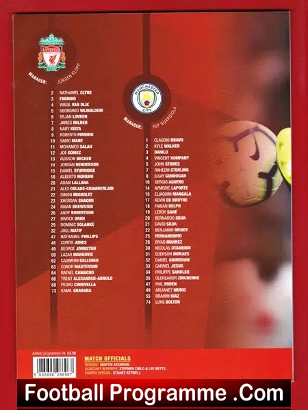 Liverpool v Manchester City 2018
