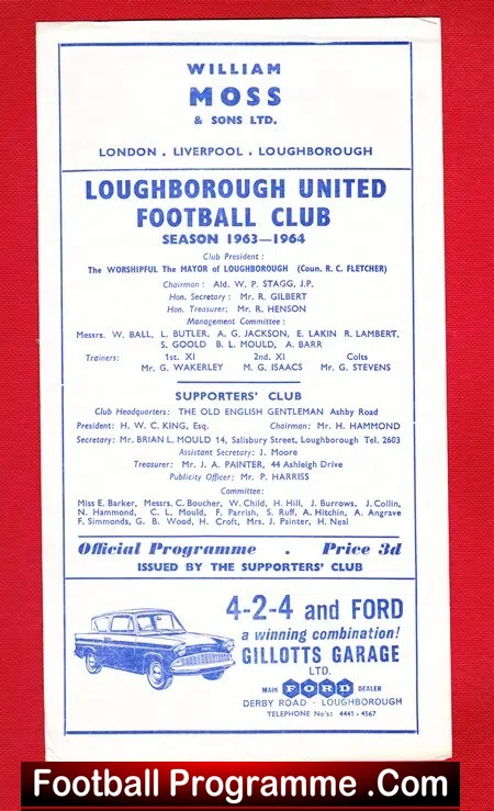 Loughborough United v Spalding United 1963
